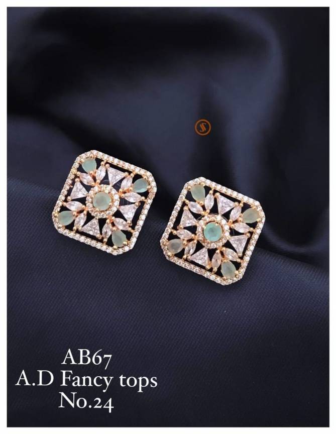 31 AB AD Silver Diamond Fancy Earrings Wholesale Market In Surat
